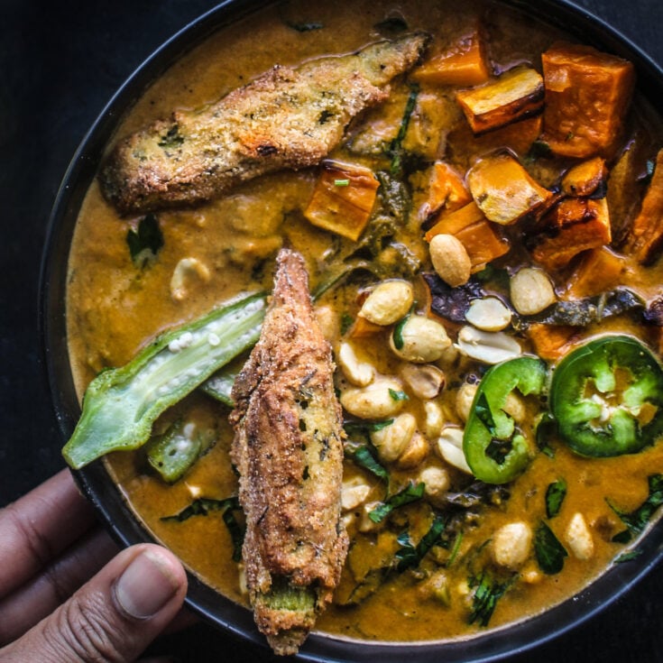 Image for Creamy Peanut Stew with Crispy Baked Okra — Chocolate For Basil